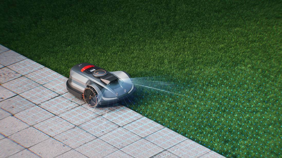 Robotic Mower Cutting Along Lawn Edge1